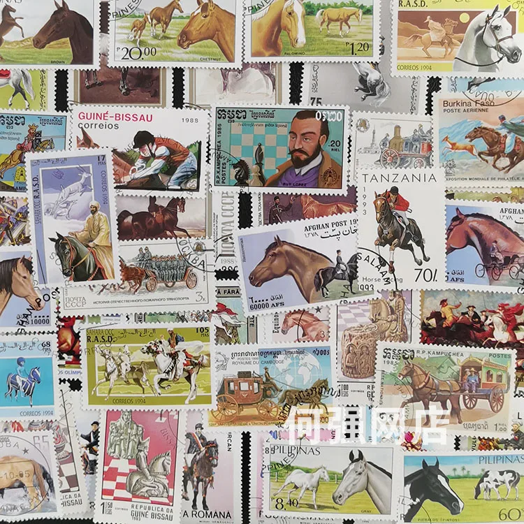 100 Different Horse Stamps Non - Collectible Vintage Postage Stamps 评论和价格