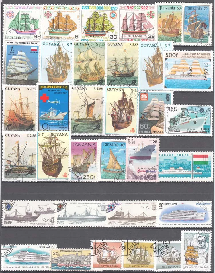 100 Special Stamps of Ships an - Collectible Vintage Postage Stamps 评论和价格