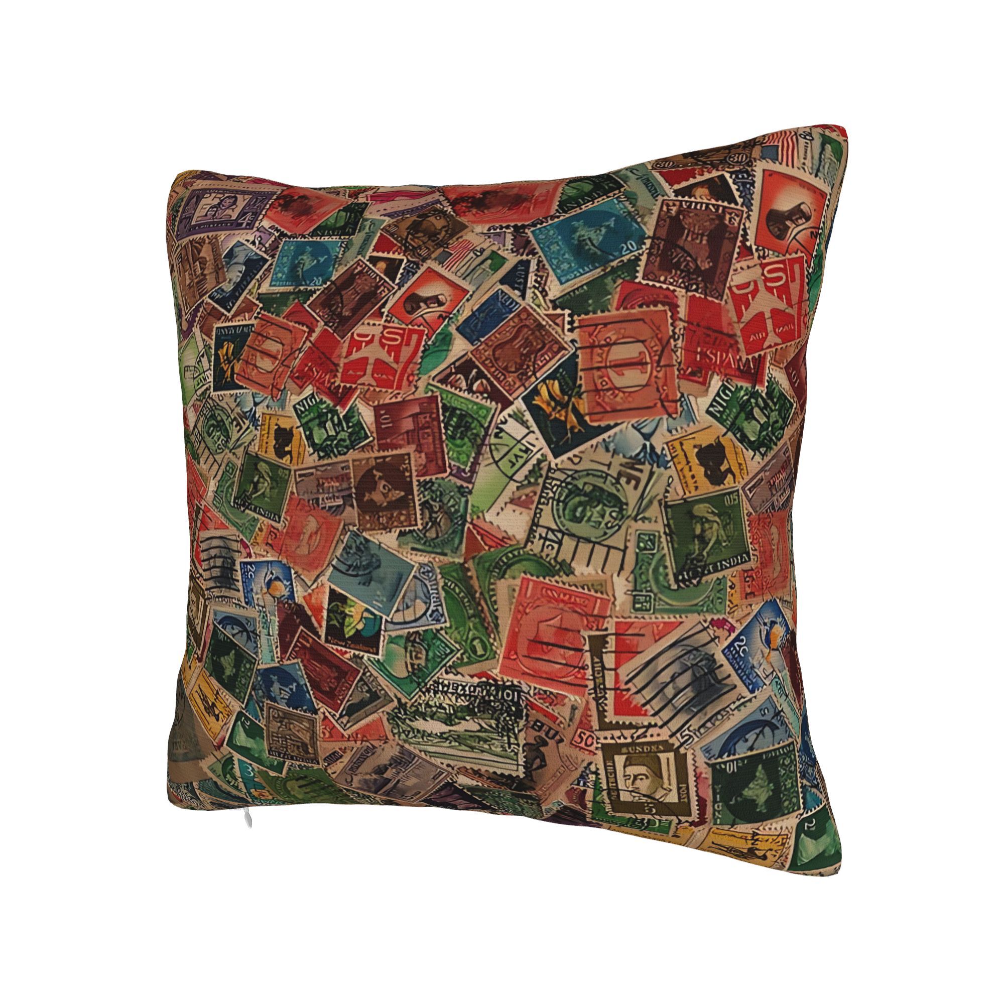 Elegant Cushion Cover Featurin - Collectible Vintage Postage Stamps 评论和价格