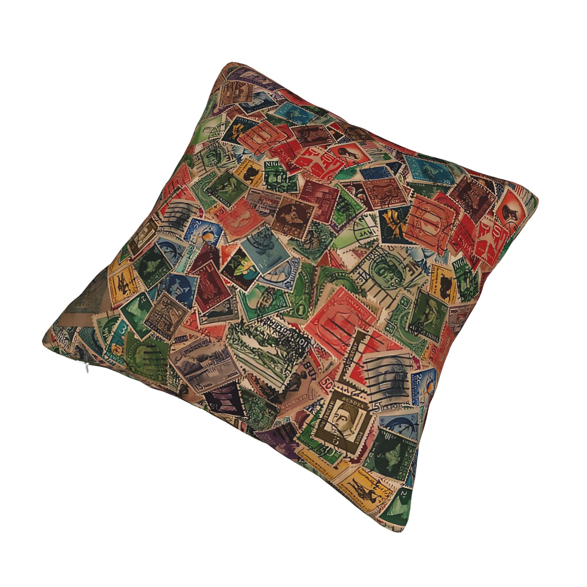 Elegant Cushion Cover Featurin - Collectible Vintage Postage Stamps 评论和价格