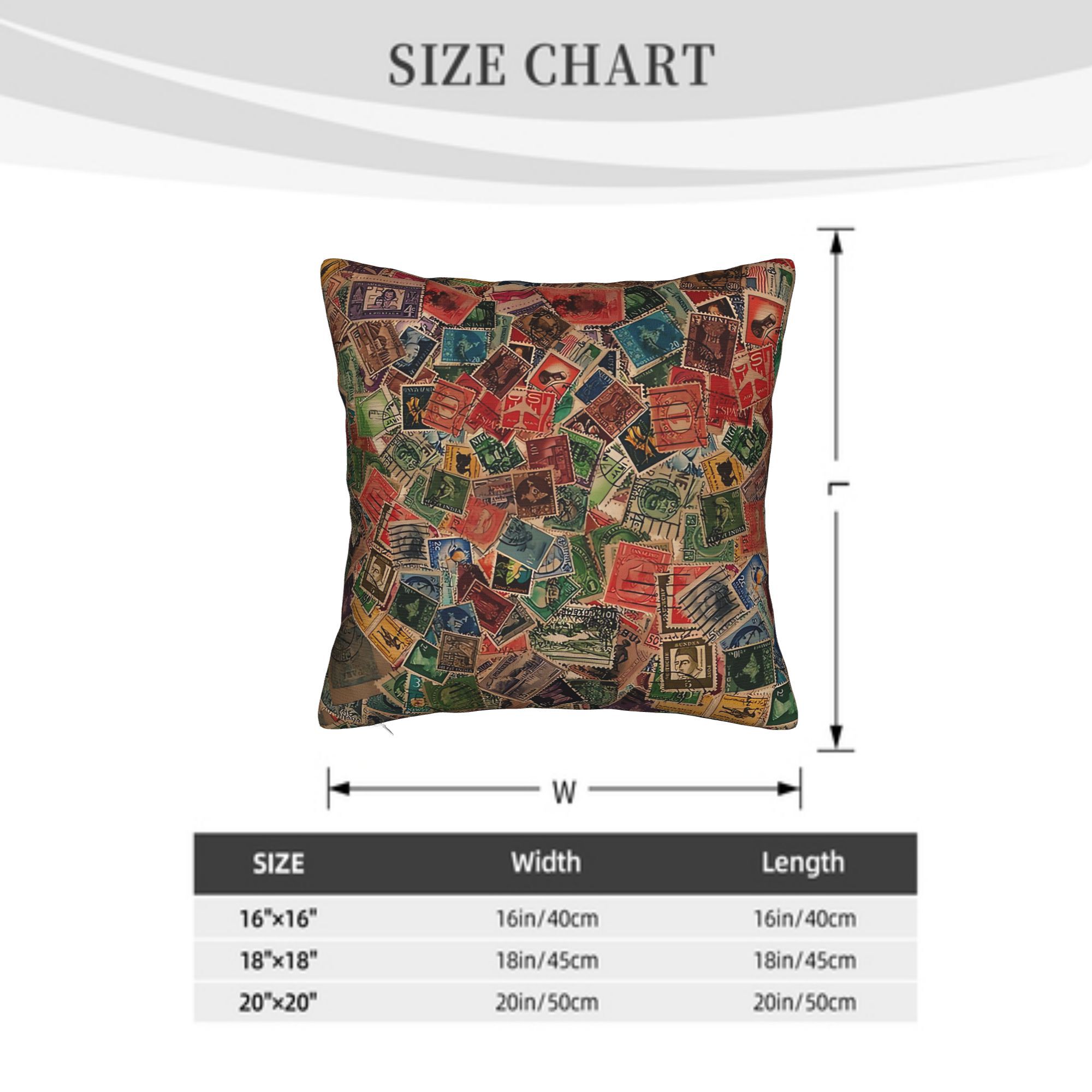 Elegant Cushion Cover Featurin - Collectible Vintage Postage Stamps 评论和价格