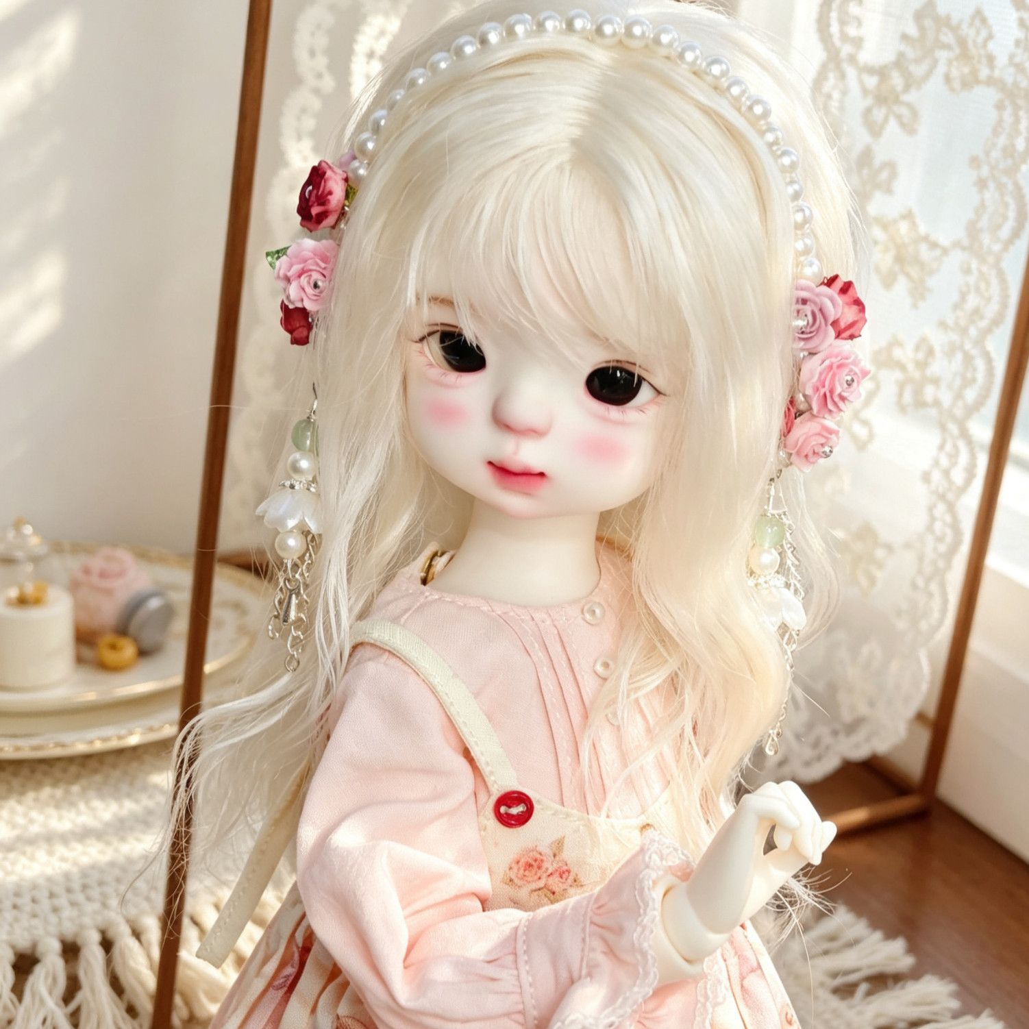 Hand Made Pearl Flower Doll He - Vintage Collectible Accessories 评论和价格